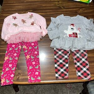 4 piece Rare Editions Christmas bundle- 2 outfits size 4/4T
